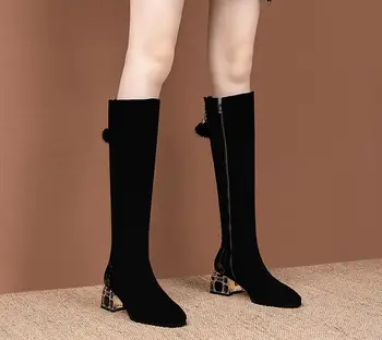 Knee high boots with thick rhinestones thin boots winter plus size plus velvet women's boots
Knee high boots with thick rhinestones thin boots winter plus size plus velvet women's boots