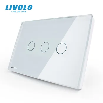 Livolo US standard Wall Touch Screen Control Switch, 3-gang 1way, AC 110~220V , White Crystal Glass Panel, VL-C303-81
Livolo US standard Wall Touch Screen Control Switch, 3-gang 1way, AC 110~220V , White Crystal Glass Panel, VL-C303-81
