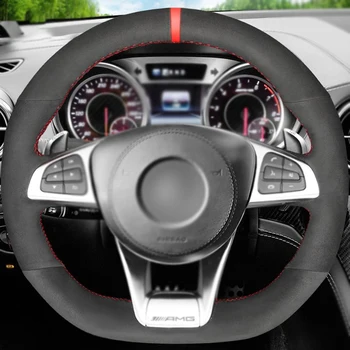 Car Steering Wheel Cover Customize Hand-Sewing Black Suede Leather for Benz A45 AMG W205 C43 C63S CLA45 CLS63 GLC43 C63 GLE43
Car Steering Wheel Cover Customize Hand-Sewing Black Suede Leather for Benz A45 AMG W205 C43 C63S CLA45 CLS63 GLC43 C63 GLE43