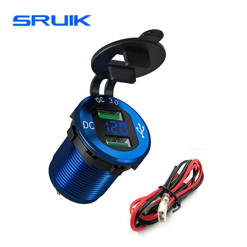 Quick Charge 3.0 Dual USB Car Charger Waterproof Power Outlet Fast Charge with LED Display Kit for 12V/24V Car Boat Bus Truck
Quick Charge 3.0 Dual USB Car Charger Waterproof Power Outlet Fast Charge with LED Display Kit for 12V/24V Car Boat Bus Truck