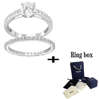 SWA Fashion New I DO Ring Set Shiny Glory Two s Round Rhinestone Female Romantic Luxury Jewelry Gift Unique Retro
SWA Fashion New I DO Ring Set Shiny Glory Two s Round Rhinestone Female Romantic Luxury Jewelry Gift Unique Retro