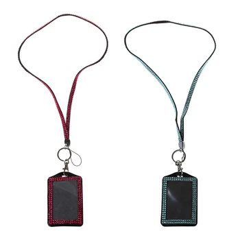 2 Pcs Rhinestone Bling Crystal Custom Lanyard Vertical ID Badge Holder, Light Blue & Rose Red
2 Pcs Rhinestone Bling Crystal Custom Lanyard Vertical ID Badge Holder, Light Blue & Rose Red