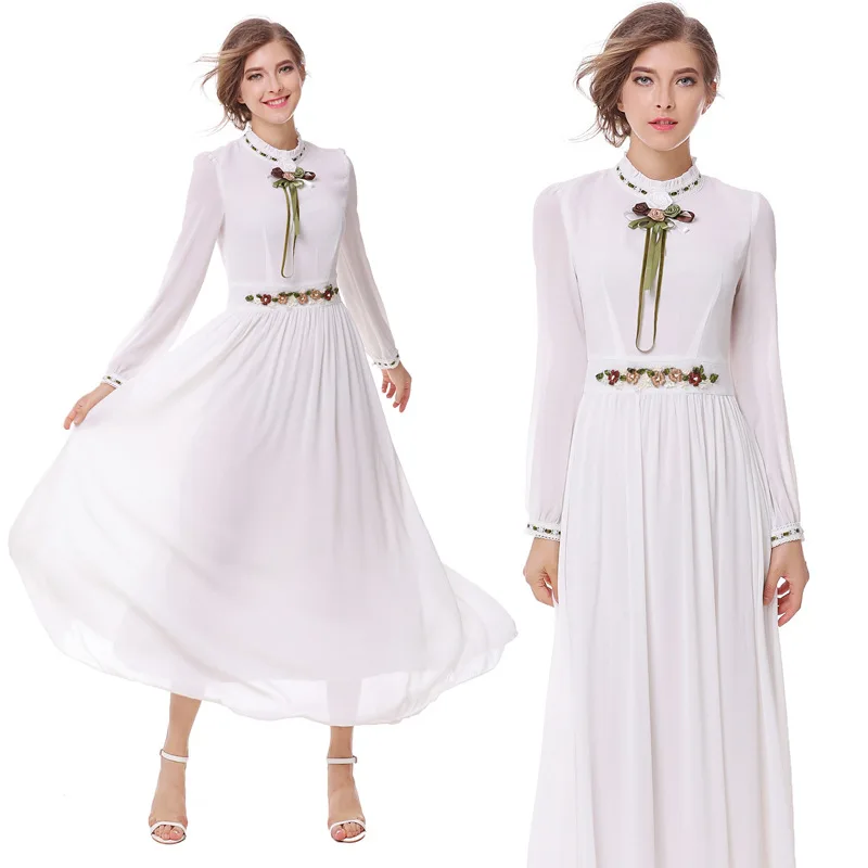 6215 # Mu Wind Autumn Came Shallow Light Yellow Fairy Retro Long Sleeve Industrial Embroidery Big Hemline Elegant Dress 
6215 # Mu Wind Autumn Came Shallow Light Yellow Fairy Retro Long Sleeve Industrial Embroidery Big Hemline Elegant Dress
