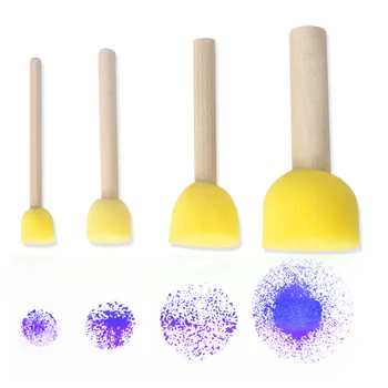 4 Pcs Painting Gift For Children Drawing Wood Handles Graffiti Round Sponge Toys Paint Brush 
4 Pcs Painting Gift For Children Drawing Wood Handles Graffiti Round Sponge Toys Paint Brush