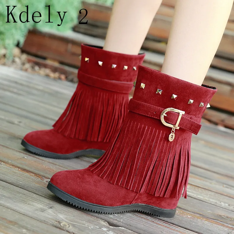 2020 Winter Fringed Willow Wedge Boots Women's Suede Round toe zipper Women's Boots Wedge warm tassel boots Large Dize4 35-42 
2020 Winter Fringed Willow Wedge Boots Women's Suede Round toe zipper Women's Boots Wedge warm tassel boots Large Dize4 35-42