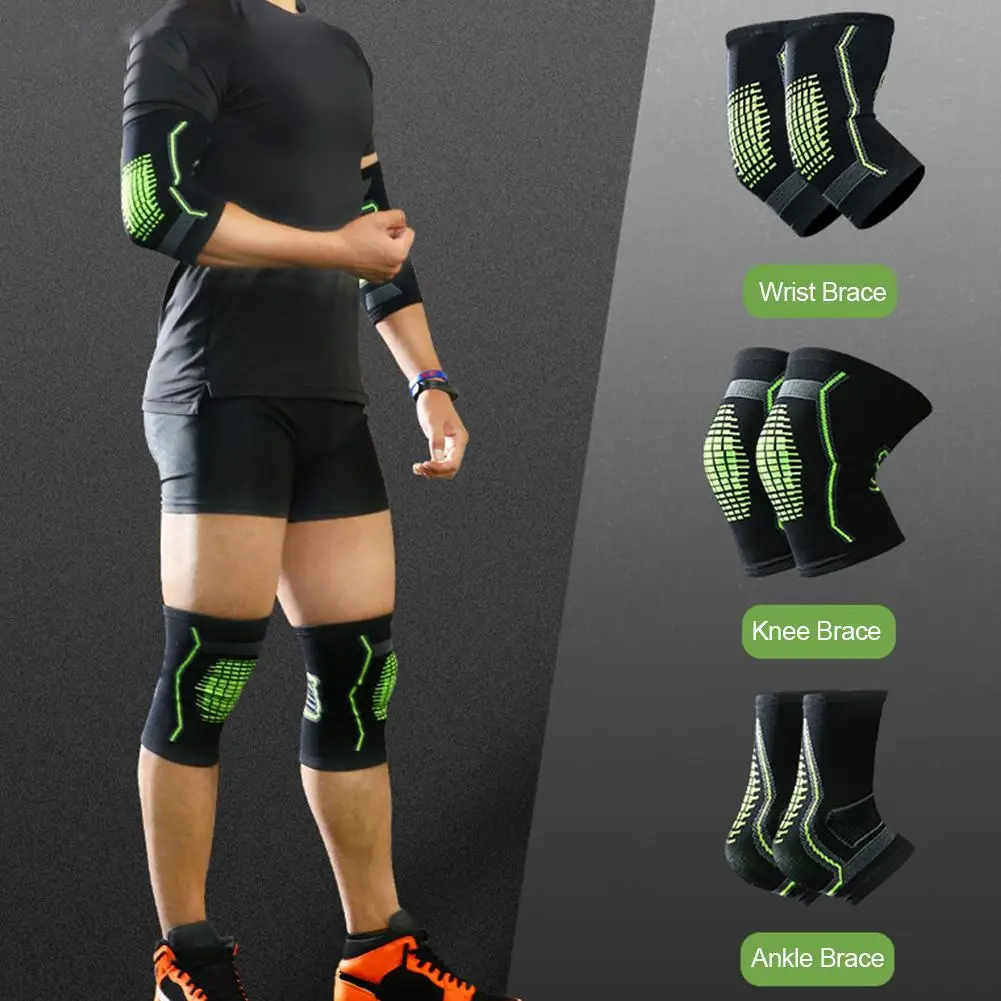 Brace Support Compression Sleeves Set Three Sizes Pain Relief Injury Recovery Wrist Knee Ankle Protector Set For Football Player
Brace Support Compression Sleeves Set Three Sizes Pain Relief Injury Recovery Wrist Knee Ankle Protector Set For Football Player