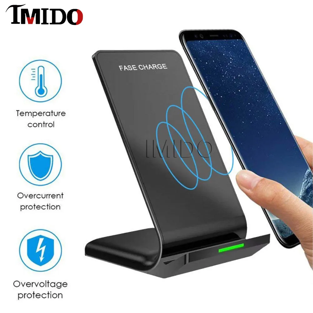 Лучшее 10 Вт qi Беспроводная настольная подставка для зарядки iphone 11 pro max xs xr 8