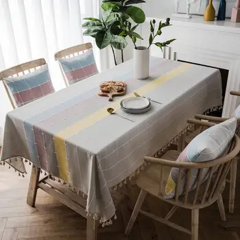 Striped Pattern Tassel Cotton Table Cloth Rectangular Tablecloth Waterproof Dinning Table Cover Anti-hot Tablecloths Table Decor
Striped Pattern Tassel Cotton Table Cloth Rectangular Tablecloth Waterproof Dinning Table Cover Anti-hot Tablecloths Table Decor
