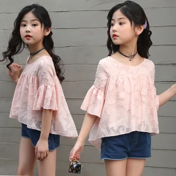 2020 new Summer white baby Kids Girls Clothes Set Solid Top + jeans Short 2PCS Teenager Children Clothes 6 8 10 12 13 14 Year
2020 new Summer white baby Kids Girls Clothes Set Solid Top + jeans Short 2PCS Teenager Children Clothes 6 8 10 12 13 14 Year