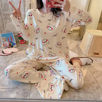 Casual Homewear Pajama Set For Women Solid Loose Nightwear Suit Female Short Sleeve Printed Breathable Pijama Mujer Femme
Casual Homewear Pajama Set For Women Solid Loose Nightwear Suit Female Short Sleeve Printed Breathable Pijama Mujer Femme