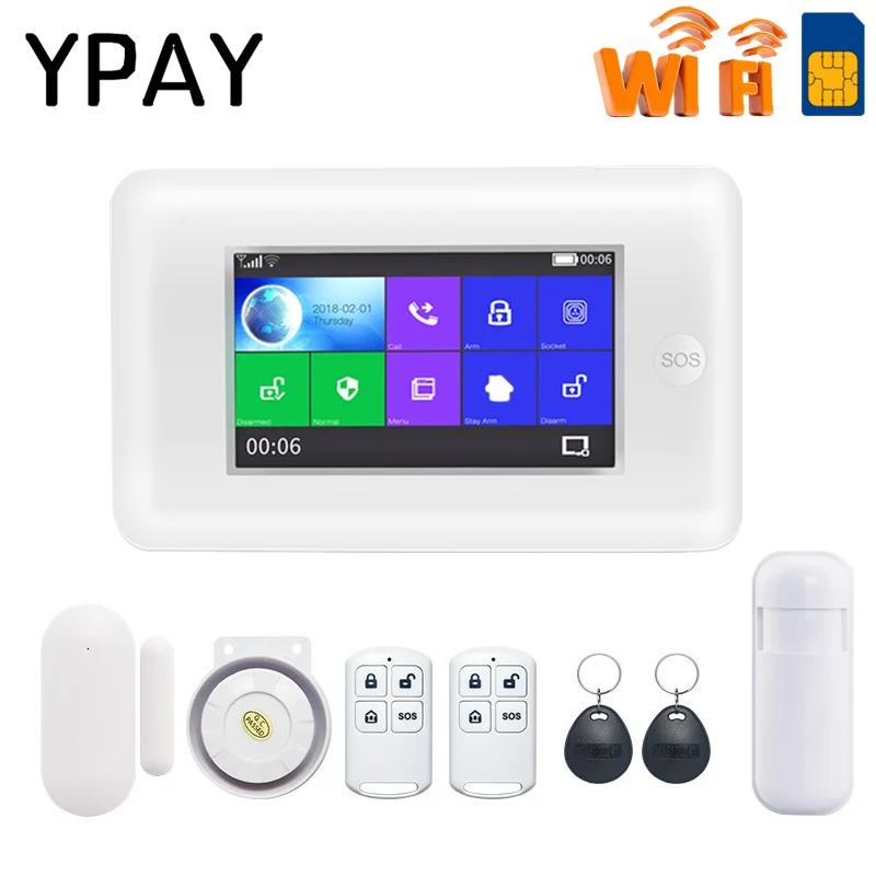 4.3Inch Color Screen Wireless Home Security WIFI GSM GPRS Alarm System APP Remote Control RFID Card Arm Disarm SOS Button
4.3Inch Color Screen Wireless Home Security WIFI GSM GPRS Alarm System APP Remote Control RFID Card Arm Disarm SOS Button