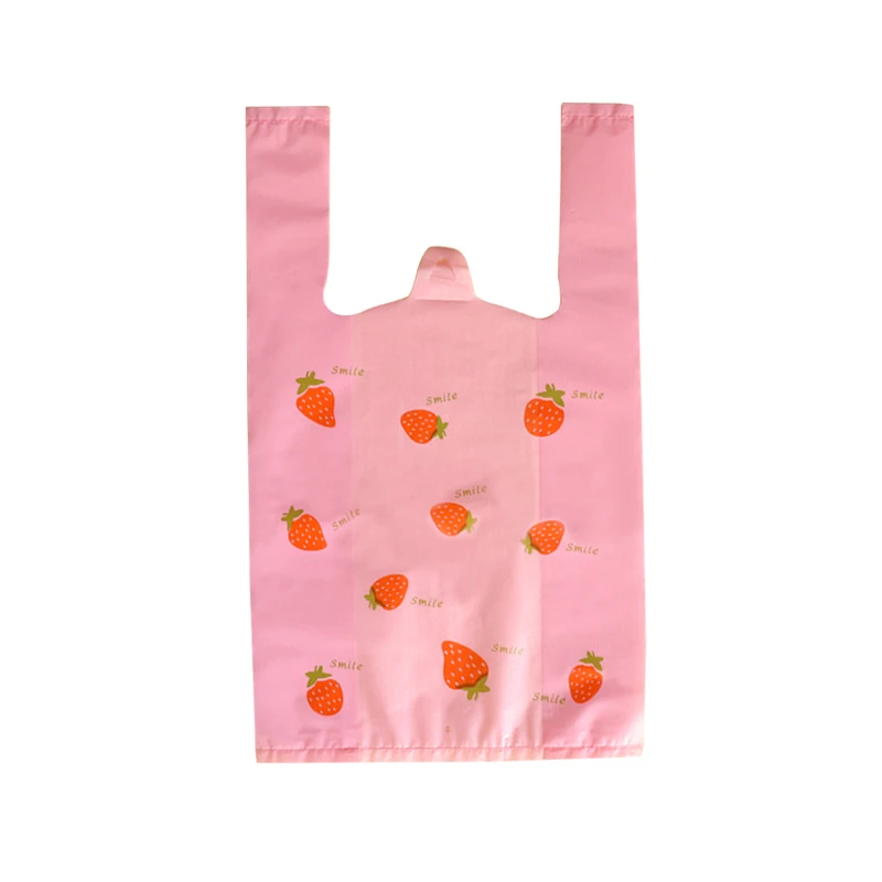 Strawberry T-Shirt Bags 20 Count Plastic Shopping Bags Restaurant Bag T-Shirt Plastic fruits Bags Reusable and Disposable 
Strawberry T-Shirt Bags 20 Count Plastic Shopping Bags Restaurant Bag T-Shirt Plastic fruits Bags Reusable and Disposable