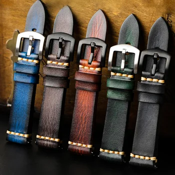 Hand-painted leather Watchband, 18 19 20 21 22 23 24MM retro style first layer leather strap, suitable for men's strap
Hand-painted leather Watchband, 18 19 20 21 22 23 24MM retro style first layer leather strap, suitable for men's strap