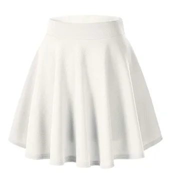 Saia Longa Branca Sensual: O Essencial de Verão para Mulheres Estilosas 14 Sexy Skirts Women's Solid Basic Versatile Stretchy Flared Casual Pleats Mini Skirt Skater Skirt Sequin Skirt White Short Skirt