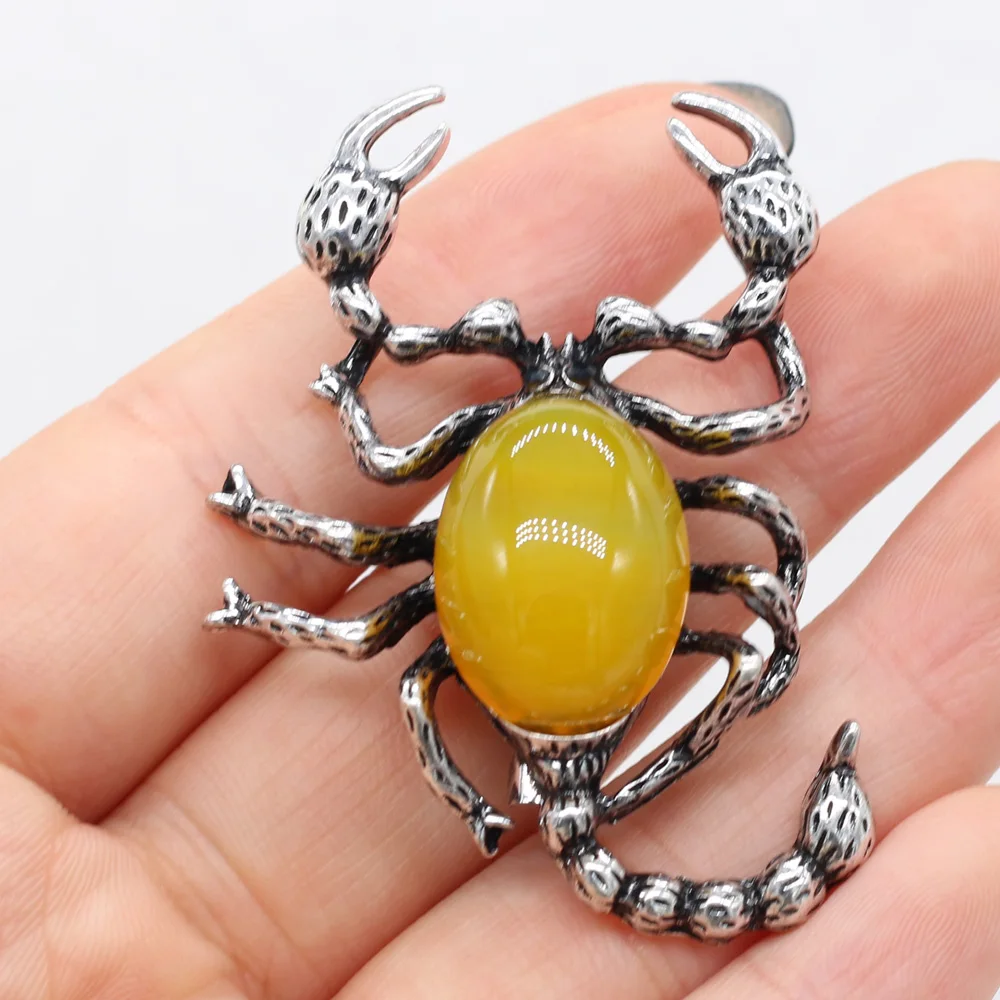 

Natural Stone Insect Brooches Scorpion Shape Brooch 15 Available for Girls Party Coat Pins Jewelry Accessories