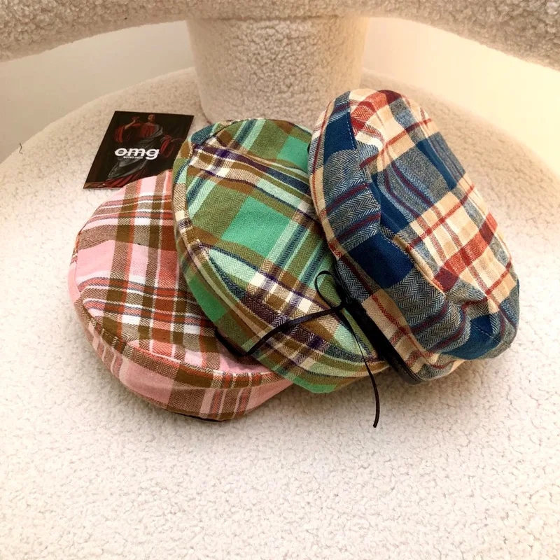 Boinas Para Mujer Niche Retro Color Striped Plaid Leather Beret Spring and Autumn Thin Painter Hat Boina Masculina Kapelusz 2020
Boinas Para Mujer Niche Retro Color Striped Plaid Leather Beret Spring and Autumn Thin Painter Hat Boina Masculina Kapelusz 2020