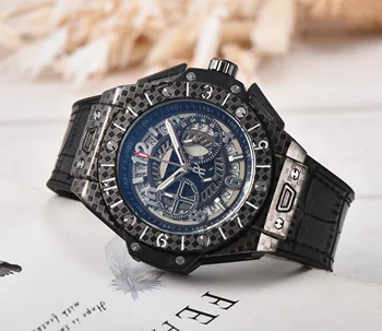 Fashion Men's Quartz Watches Day-Date 6 Pin Stop Wrist Watch With Leather Strap Heren horloges 2020
Fashion Men's Quartz Watches Day-Date 6 Pin Stop Wrist Watch With Leather Strap Heren horloges 2020