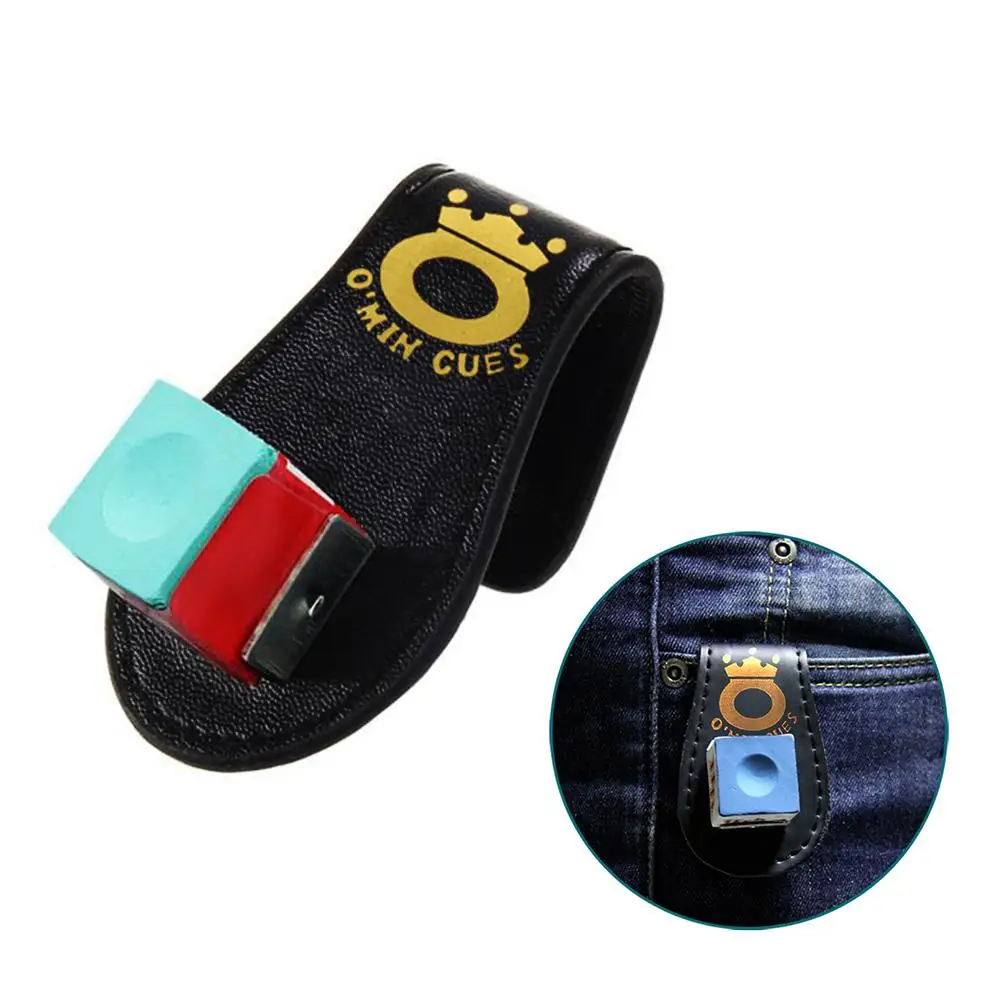 1Pcs New High Quality Pool Billiards Snooker Accessories Leather Magnetic Belt Clip Chalk Holder Accessory Random Color | Спорт и