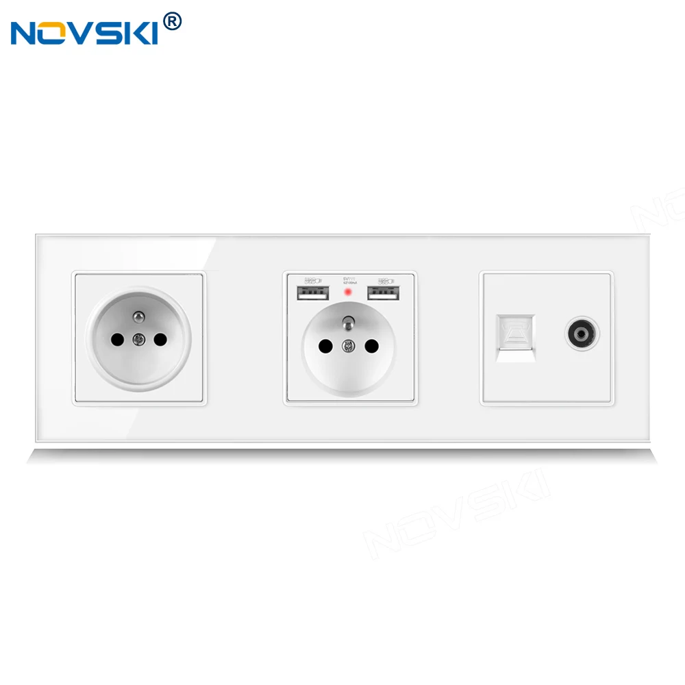 258 EU Standard DIY Triple Frame Socket, French Outlet 2.1A Dual USB Charging Plug, Data Socket German Bayer Base, White
258 EU Standard DIY Triple Frame Socket, French Outlet 2.1A Dual USB Charging Plug, Data Socket German Bayer Base, White
