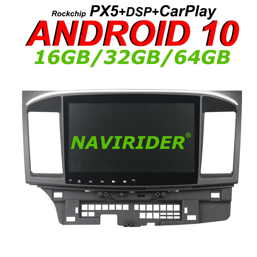 Navirider GPS навигация для MITSUBISHI LANCER 2015 автомобильный android 10 8 core 64 Гб rom HD радио плеер