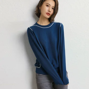 2018 New Fashion Autumn Women Pullover Sweater Warm Long Sleeve O-neck Korean Style Wool Knitted Sweaters Winter Pull Femme Blue
2018 New Fashion Autumn Women Pullover Sweater Warm Long Sleeve O-neck Korean Style Wool Knitted Sweaters Winter Pull Femme Blue