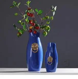 GOLDEN LION HEAD DECORATIVE CERAMICS VASES RUSTIC HOME DECOR BLUE GLAZE PORCELAIN VASE FLORAL FLOWERS ARRANGEMENT FLOWER POT
GOLDEN LION HEAD DECORATIVE CERAMICS VASES RUSTIC HOME DECOR BLUE GLAZE PORCELAIN VASE FLORAL FLOWERS ARRANGEMENT FLOWER POT