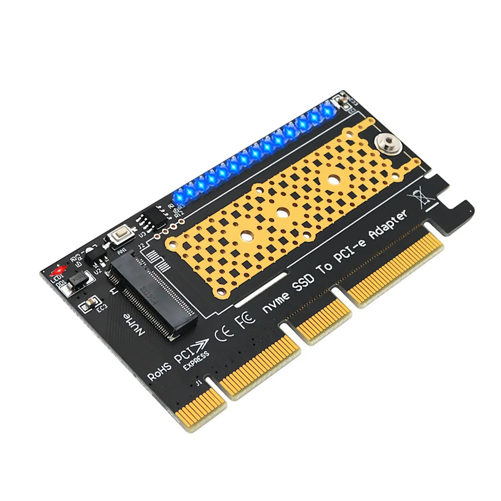 SSD M2 NVME Adapter PCIE to M2 Adapter Riser M.2 NVME SSD to PCI Express X4 X8 X16 Converter Add On Cards w/ LED for Chia Mining
SSD M2 NVME Adapter PCIE to M2 Adapter Riser M.2 NVME SSD to PCI Express X4 X8 X16 Converter Add On Cards w/ LED for Chia Mining
