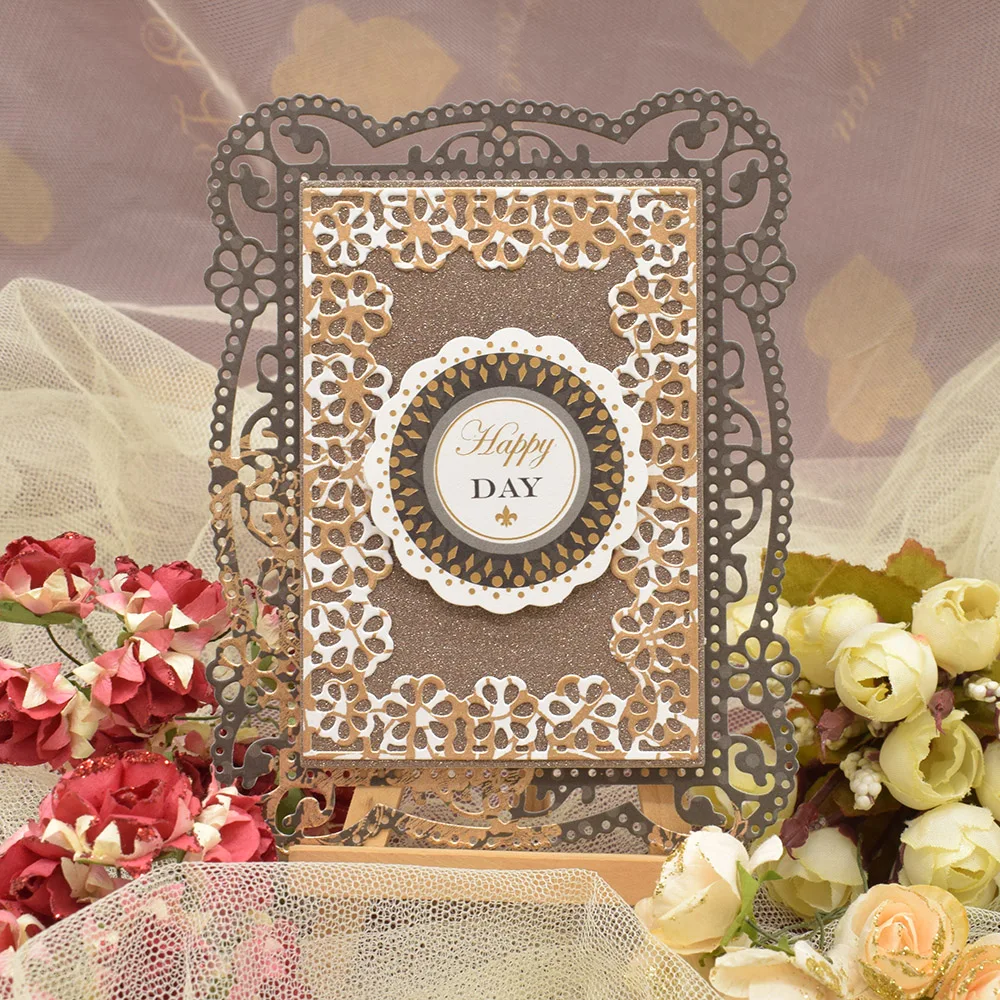 Lace Background Frame Dies Qval Square Metal Cutting Dies for Scrapbooking Album Paper Card Marking Embossing Die Cutting
Lace Background Frame Dies Qval Square Metal Cutting Dies for Scrapbooking Album Paper Card Marking Embossing Die Cutting