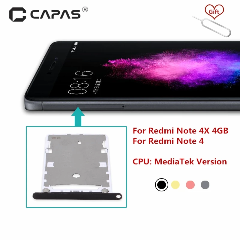 Для Xiaomi Redmi Note 4x MediaTek держатель лотка для sim-карты 4 MTK слот адаптер запасные части |