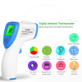 Non-contact Thermometer Digital Infrared Thermometer IR Forehead Ear Thermometers Body Object Temperature Measuring for Children
Non-contact Thermometer Digital Infrared Thermometer IR Forehead Ear Thermometers Body Object Temperature Measuring for Children