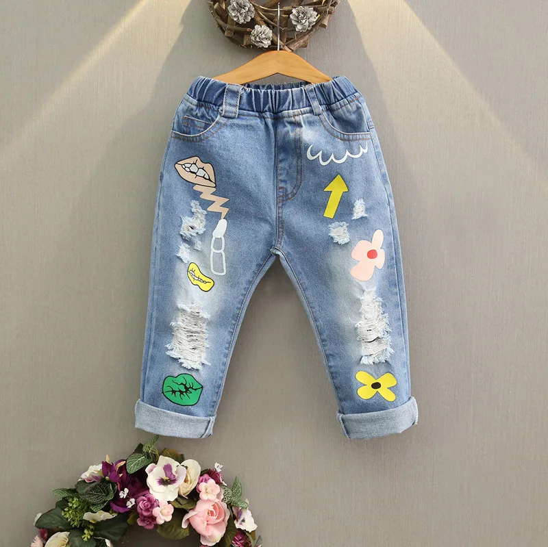 Spring And Summer Girls Cartoon Printed Cartoon Jeans Korean-style Children Stovepipe Pants Crawler W7035
Spring And Summer Girls Cartoon Printed Cartoon Jeans Korean-style Children Stovepipe Pants Crawler W7035
