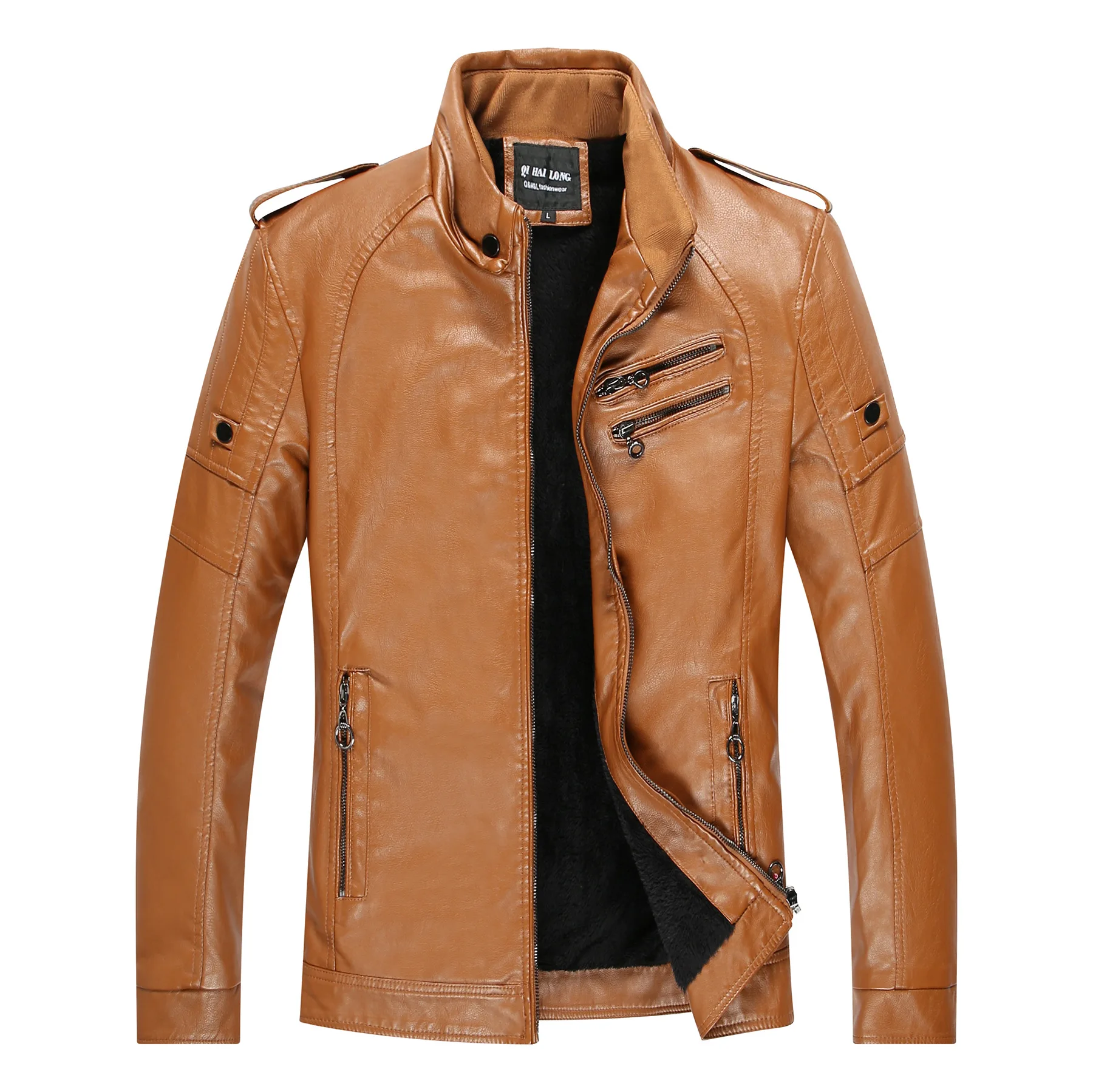2019 Men Leather Coat Plus Velvet Slim Fit Pu Li Collar Locomotive Coat Leisure Leather Jacket Male Chao
2019 Men Leather Coat Plus Velvet Slim Fit Pu Li Collar Locomotive Coat Leisure Leather Jacket Male Chao