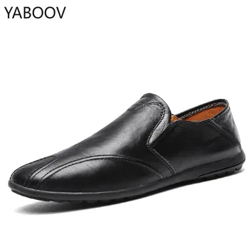 Big Size Leather Men Shoes Breathable Slip on Loafers Men Split Leather Moccasins Comfortable Flat Boat Shoe Waterproof Footwear 
Big Size Leather Men Shoes Breathable Slip on Loafers Men Split Leather Moccasins Comfortable Flat Boat Shoe Waterproof Footwear