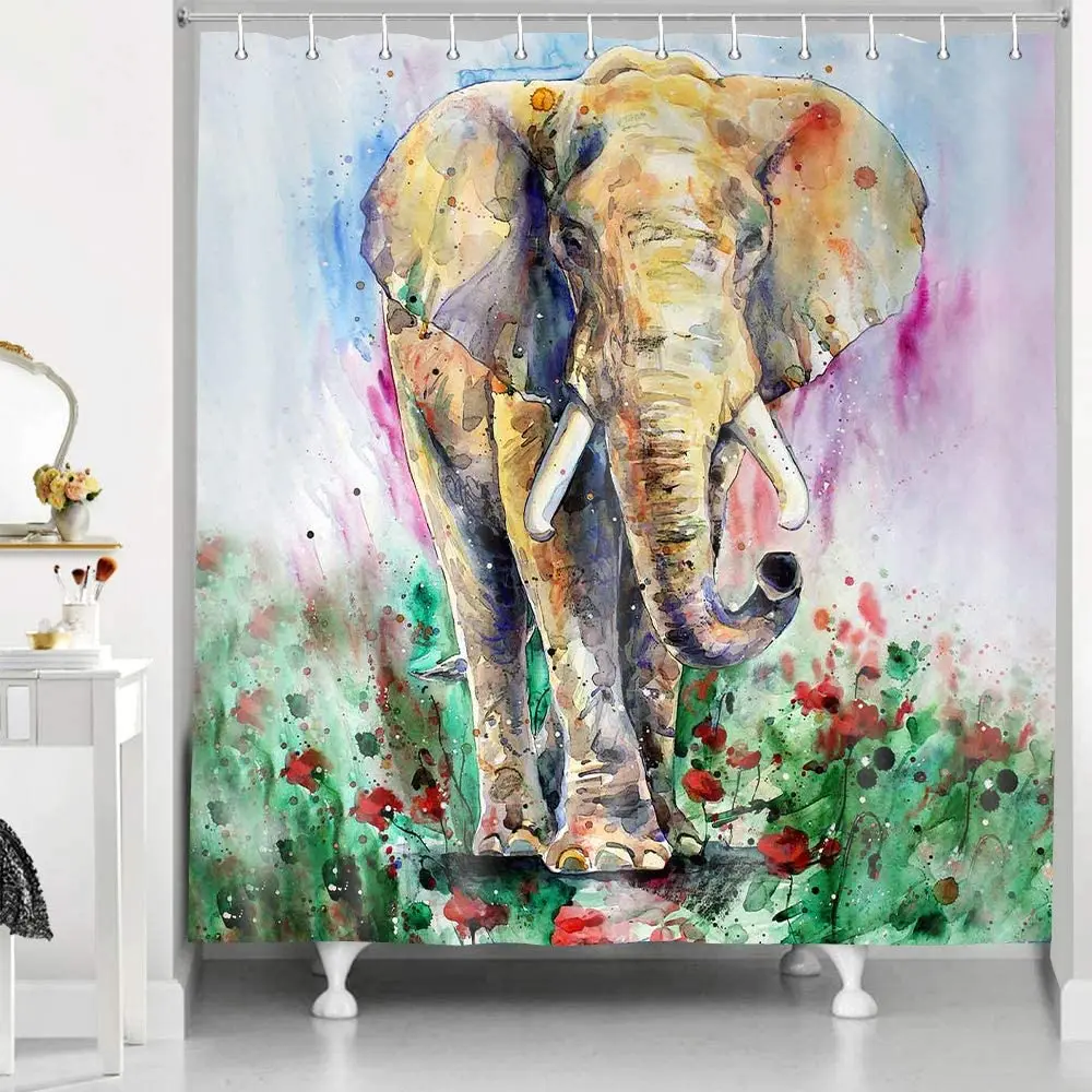 Funny Animal Bath Curtain Waterproof Fabric Shower Curtains Elephant Watercolor Animal Pattern Bathtub Screen for Bathroom Decor
Funny Animal Bath Curtain Waterproof Fabric Shower Curtains Elephant Watercolor Animal Pattern Bathtub Screen for Bathroom Decor