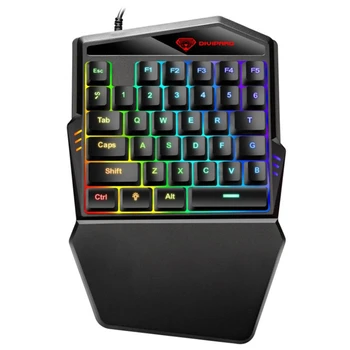Divipard K5 One Handed Gaming Keyboard USB Wired LED Keyboard with Wrist Support 35 Keys, Ergonomic Mechanical Feel Keyboard
Divipard K5 One Handed Gaming Keyboard USB Wired LED Keyboard with Wrist Support 35 Keys, Ergonomic Mechanical Feel Keyboard