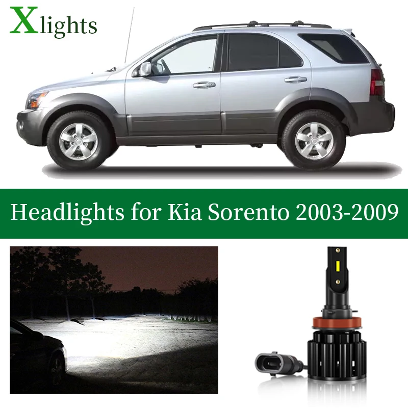 

Xlights Car Bulbs For Kia Sorento 2003 2004 2005 2006 2007 2008 2009 Led Headlight Bulb Low High Beam Lamp Canbus Headlamp Light