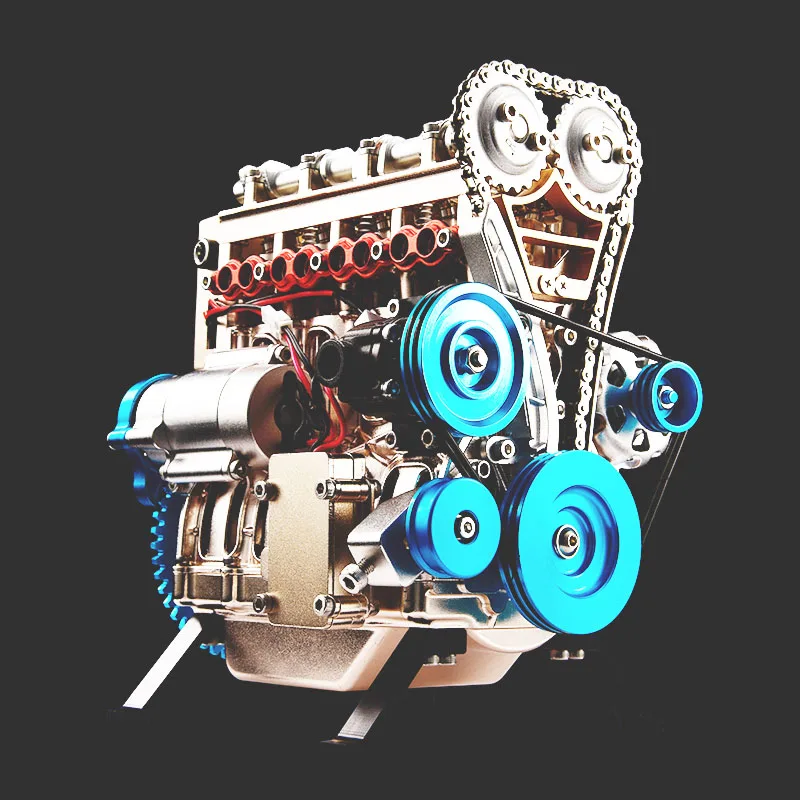 Четырехцилиндровый двигатель металлическая Сборная модель учебные пособия