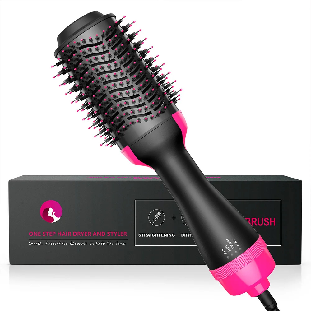 

Hair Dryer Brush 3 in 1 One Step Hot Air Brush and Volumizer Blow Straightener Curler Professional Curling Iron Hair Styler Comb