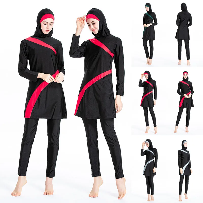 2020 Muslim Swimwear Women Modest Patchwork Long Sleeves Sport Swimsuit 3pcs Islamic Wear Bathing Suit 4XL
2020 Muslim Swimwear Women Modest Patchwork Long Sleeves Sport Swimsuit 3pcs Islamic Wear Bathing Suit 4XL