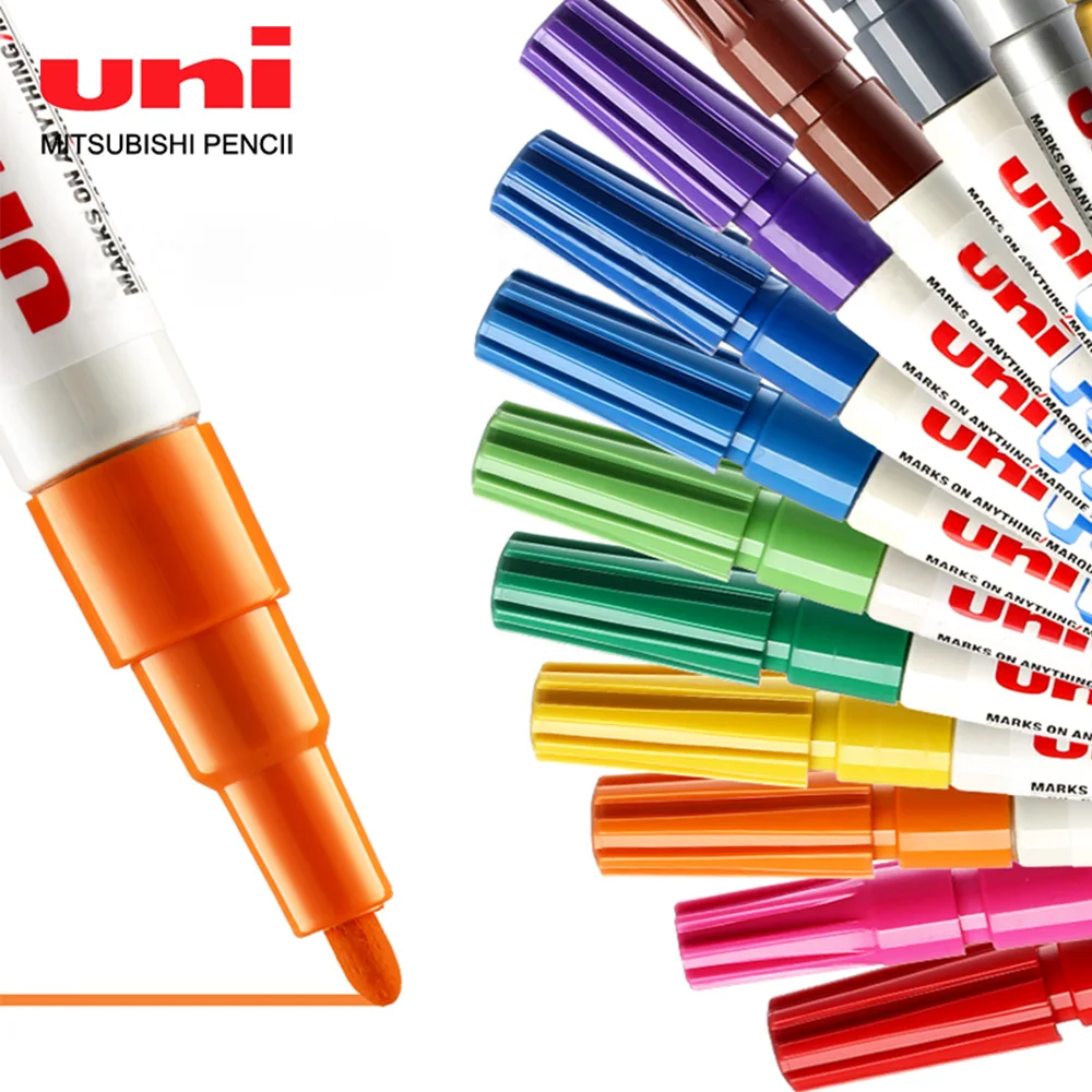 

12 Color UNI Paint Pen PX-21 Tire Pen Mobile Phone Touch-up High-gloss Paint Pen Waterproof and Non-fading Graffiti Painting