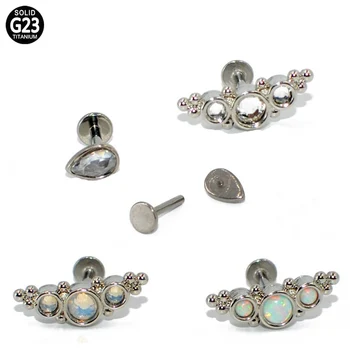 2PCS G23 Titanium Opal Gem Cluster Lip Labret Ring Ear Tragus Helix Cartilage Earring Lip Sutd Labret Bar Body Piercing Jewelry 
2PCS G23 Titanium Opal Gem Cluster Lip Labret Ring Ear Tragus Helix Cartilage Earring Lip Sutd Labret Bar Body Piercing Jewelry