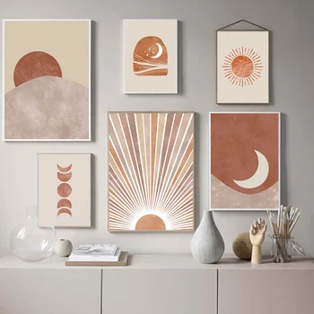 Abstract Landscape Painting Sun And Moon Scene Canvas Prints Boho Poster Wall Art Pictures For Living Room Mid Century Decor
Abstract Landscape Painting Sun And Moon Scene Canvas Prints Boho Poster Wall Art Pictures For Living Room Mid Century Decor