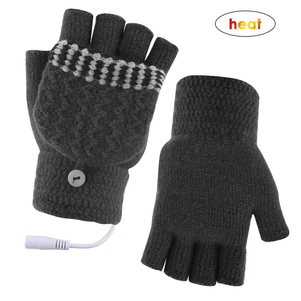 1 пара Для мужчин женщин USB обогревающие перчатки зима грелка для рук во время