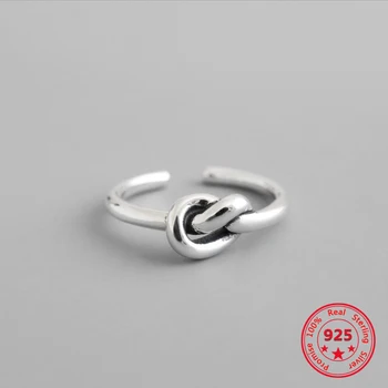 

2018 New Listing S925 Sterling Silver Thai Silver Fashion Retro Personality Knotted Opening Ring