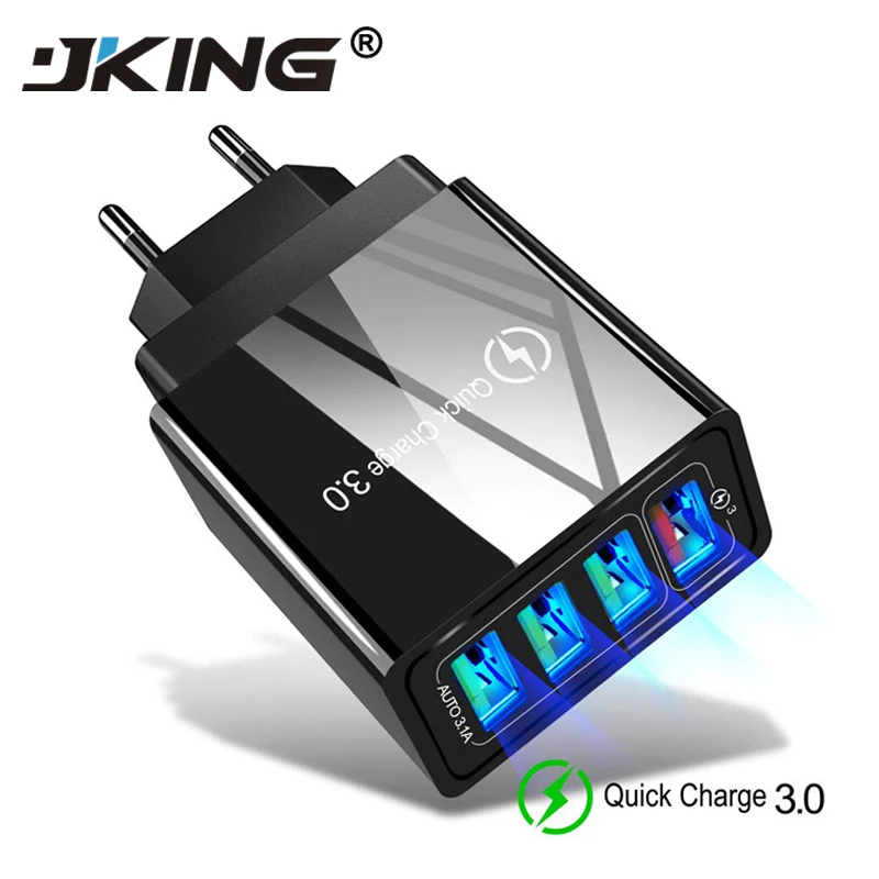JKING Quick Charger QC 3.0 Fast Charging 4 Port USB Wall Charger EU Adapter Mobile Phone For iPhone Huawei Samsung Redmi Note 7
JKING Quick Charger QC 3.0 Fast Charging 4 Port USB Wall Charger EU Adapter Mobile Phone For iPhone Huawei Samsung Redmi Note 7