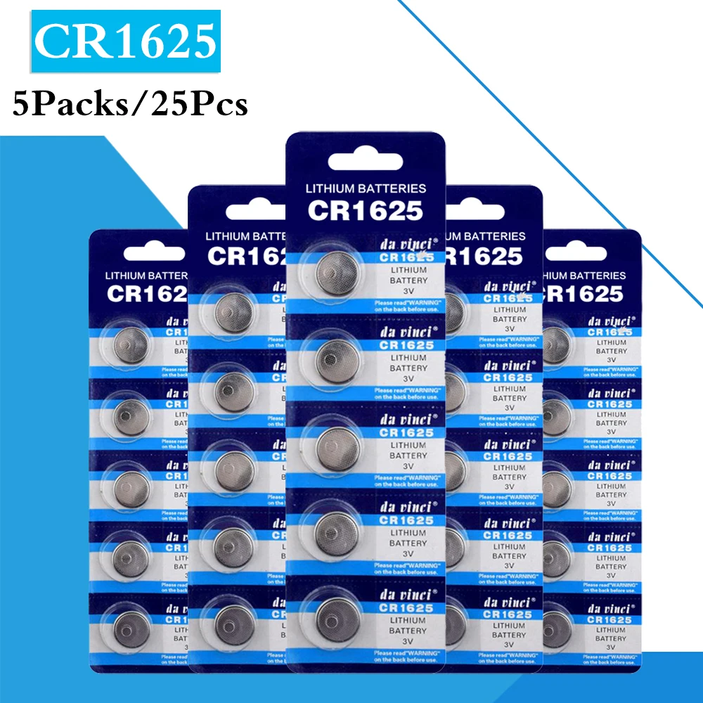 25PCS/ 5 Pack CR1625 Button Batteries BR1625 LM1625 KCR1625 Cell Coin Lithium Battery 3V CR 1625 For Watch Electronic Toy Remote
25PCS/ 5 Pack CR1625 Button Batteries BR1625 LM1625 KCR1625 Cell Coin Lithium Battery 3V CR 1625 For Watch Electronic Toy Remote