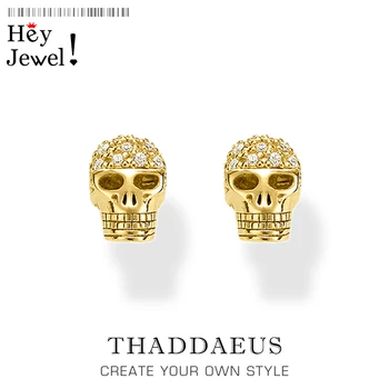 Golden Skull Pave Stud Earrings,Europe Rebel Street Punk Fashion Good Jewerly For Women Men,2019 Gift In 925 Sterling Silver 
Golden Skull Pave Stud Earrings,Europe Rebel Street Punk Fashion Good Jewerly For Women Men,2019 Gift In 925 Sterling Silver