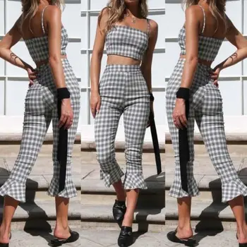 Two Pieces Summer Women Ladies Jumpsuit Striped Plaid Off Shoulder Set Party Romper Trousers
Two Pieces Summer Women Ladies Jumpsuit Striped Plaid Off Shoulder Set Party Romper Trousers