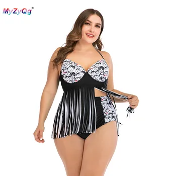 Plus Size Tassel Swimwear Black Women Swimsuit Swimming Two Piece Bathing Suit Biquini Bikini Tankini Brazilian Swim Suit 
Plus Size Tassel Swimwear Black Women Swimsuit Swimming Two Piece Bathing Suit Biquini Bikini Tankini Brazilian Swim Suit