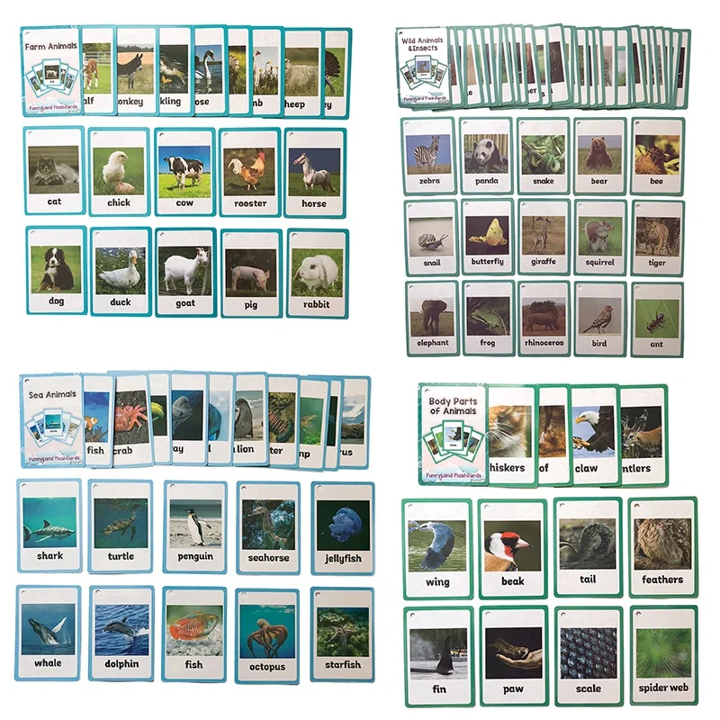 96Pcs/Set Animal Learning English Flash Cards For Children Montessori Educational Toys Classroom Decoration Memorie Games
96Pcs/Set Animal Learning English Flash Cards For Children Montessori Educational Toys Classroom Decoration Memorie Games